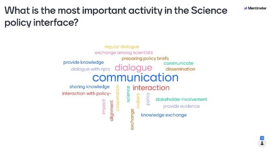 Science policy activities listed by the workshop participants  